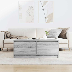 Stolik kawowy z szufladami Szary Sonoma 100x100x40 cm