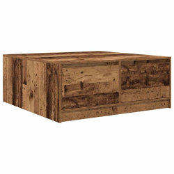 Stolik kawowy z szufladami Stare drewno 100x100x40 cm