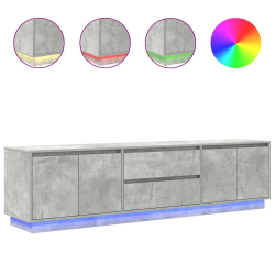 Szafka RTV z oświetleniem LED Beton Szary 193,5x41x50 cm