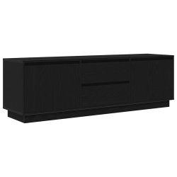 Szafka RTV z oświetleniem LED Czarny Dąb 160,5x41x50 cm