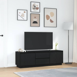 Szafka RTV z oświetleniem LED Czarny Dąb 160,5x41x50 cm