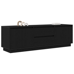 Szafka RTV z oświetleniem LED Czarny Dąb 160,5x41x50 cm