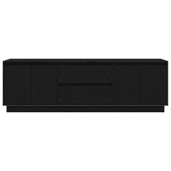 Szafka RTV z oświetleniem LED Czarny Dąb 160,5x41x50 cm