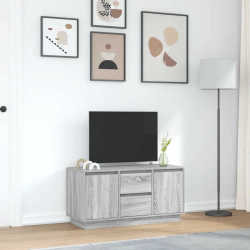 Szafka RTV z oświetleniem LED Szara Sonoma 100x41x50 cm
