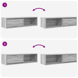 Szafka RTV Szara Sonoma 100x31x25,5 cm Drewno klejone