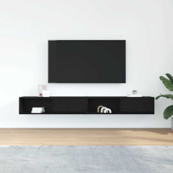 Szafki RTV 2 szt. Dąb czarny 100x31x25,5 cm Drewno klejone