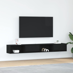 Szafki RTV 2 szt. Dąb czarny 100x31x25,5 cm Drewno klejone