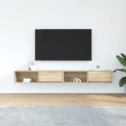 Szafki RTV 2 szt. Dąb Sonoma 100x31x25,5 cm Drewno klejone