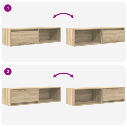 Szafki RTV 2 szt. Dąb Sonoma 100x31x25,5 cm Drewno klejone