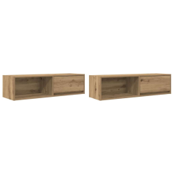 Szafki RTV 2 szt. Dąb Artisan 100x31x25,5 cm Drewno klejone