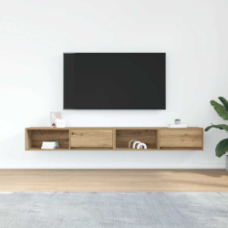 Szafki RTV 2 szt. Dąb Artisan 100x31x25,5 cm Drewno klejone