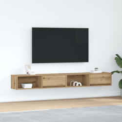 Szafki RTV 2 szt. Dąb Artisan 100x31x25,5 cm Drewno klejone