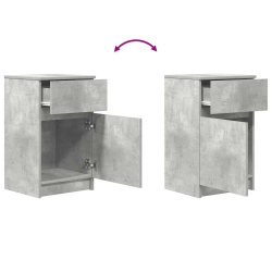 Szafka nocna Beton Szary 39x35x65 cm Drewno klejone