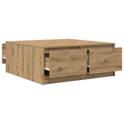 Stolik kawowy z szufladami Artisan Oak 100x100x40 cm