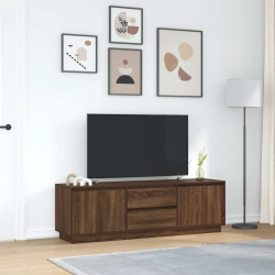 Szafka RTV z oświetleniem LED Brązowy Dąb 160,5x41x50 cm