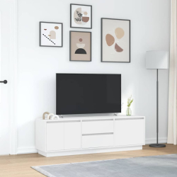 Szafka RTV z oświetleniem LED Biała 160,5x41x50 cm