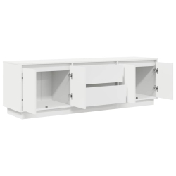 Szafka RTV z oświetleniem LED Biała 160,5x41x50 cm