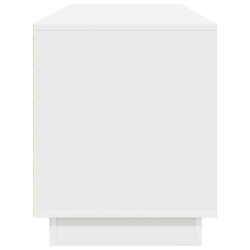 Szafka RTV z oświetleniem LED Biała 160,5x41x50 cm