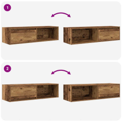 Szafki RTV 2 szt. Stare drewno 100x31x25,5 cm Drewno klejone