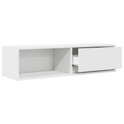 Szafka RTV Biała 100x31x25,5 cm Drewno klejone