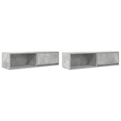 Szafki RTV 2 szt. Beton Szary 100x31x25,5 cm Drewno klejone