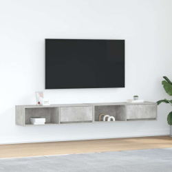 Szafki RTV 2 szt. Beton Szary 100x31x25,5 cm Drewno klejone