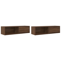 Szafki RTV 2 szt. Brązowy dąb 100x31x25,5 cm Drewno klejone