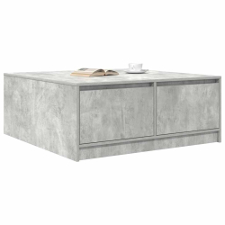 Stolik kawowy z szufladami Betonowy szary 100x100x40 cm
