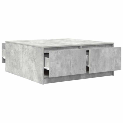 Stolik kawowy z szufladami Betonowy szary 100x100x40 cm
