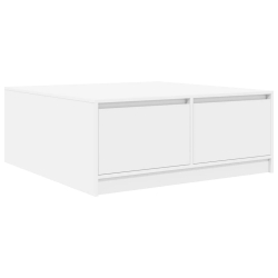 Stolik kawowy z szufladami Biały 100x100x40 cm