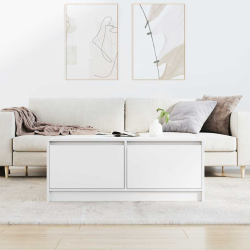 Stolik kawowy z szufladami Biały 100x100x40 cm