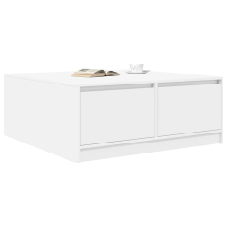 Stolik kawowy z szufladami Biały 100x100x40 cm