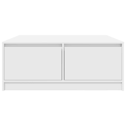 Stolik kawowy z szufladami Biały 100x100x40 cm
