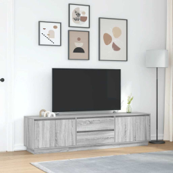 Szafka RTV z oświetleniem LED Szara Sonoma 193,5x41x50 cm