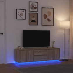 Szafka RTV z oświetleniem LED Dąb Sonoma 160,5x41x50 cm