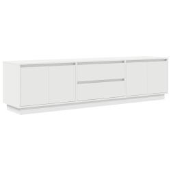 Szafka RTV z oświetleniem LED Biała 193,5x41x50 cm