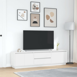 Szafka RTV z oświetleniem LED Biała 193,5x41x50 cm