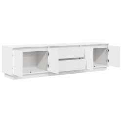 Szafka RTV z oświetleniem LED Biała 193,5x41x50 cm