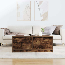 Stolik kawowy z szufladami Dąb wędzony 100x100x40 cm