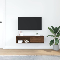 Szafka RTV Brązowy Dąb 100x31x25,5 cm Drewno klejone