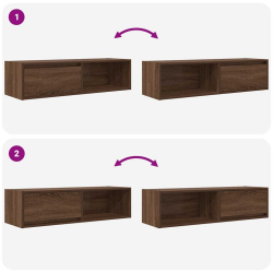 Szafka RTV Brązowy Dąb 100x31x25,5 cm Drewno klejone