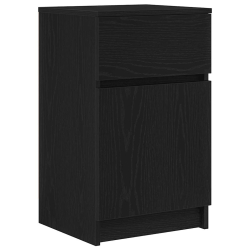 Szafka nocna Czarna 39x35x65 cm Drewno klejone