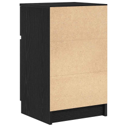 Szafka nocna Czarna 39x35x65 cm Drewno klejone