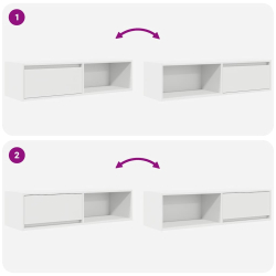 Szafki pod TV 2 szt. Białe 100x31x25,5 cm Drewno klejone