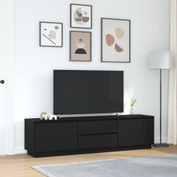 Szafka RTV z oświetleniem LED Czarny Dąb 193,5x41x50 cm