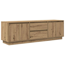 Szafka RTV z oświetleniem LED Dąb Artisan 160,5x41x50 cm