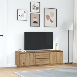 Szafka RTV z oświetleniem LED Dąb Artisan 160,5x41x50 cm