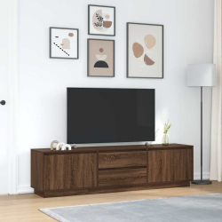 Szafka RTV z oświetleniem LED Brązowy Dąb 193,5x41x50 cm