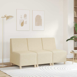 Sofa Fotel Kremowy 55 cm Tkanina