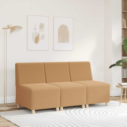 Sofa Fotel Beżowy 55 cm Kręcona Tkanina Wełniana